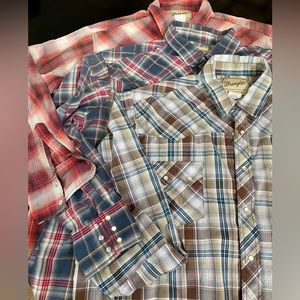 Vintage Pearl-Snap Men’s Wrangler Shirts - Set of 3